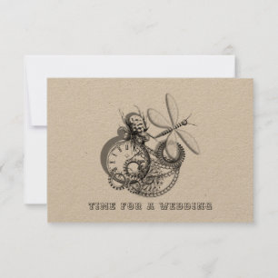 Reserve A Data Lágrimas Mecânicas Vintage Steampunk Salva A Data