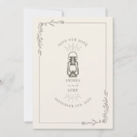 Lâmpada Rústica Vintage Verde Save The Date Casame