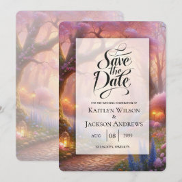 Reserve A Data Lanterna de Casamento de Jardim Pastel Romântico