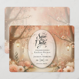 Reserve A Data Lanterna de Casamento Floresta Encantada Rosa Pêss