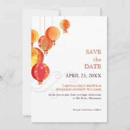 Reserve A Data Lanternas Vermelhas Luxe Casamento Salve a Data