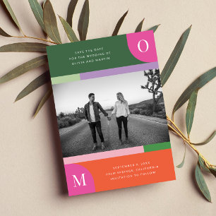 Reserve A Data Laranja Colorida e Brilho Cor-de-Rosa Salvar a Dat