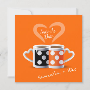 Reserve A Data Laranja + Design ART de Trendência de Cor do Café