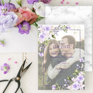 Reserve A Data Lavanda Lilac Vellum Overlay Foto Salvar Data