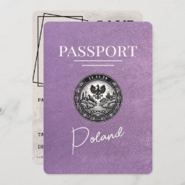 Reserve A Data Lavanda Roxo Passaporte Do Polônia Salvar A Data