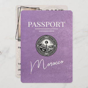 Reserve A Data Lavanda Roxo Passaporte Marrocos Salvar Data