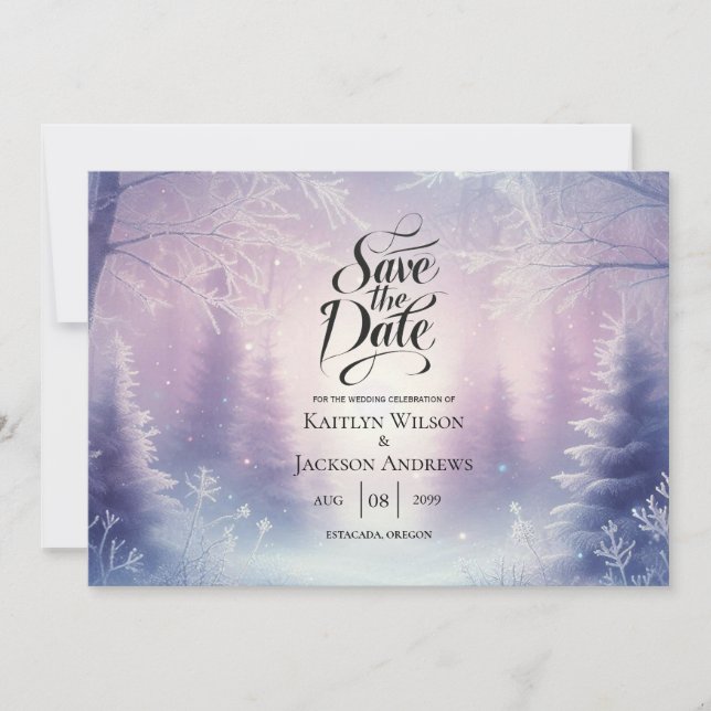 Reserve A Data Lavanda Winter Snowfall Serenade Weding (Frente)