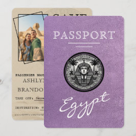 Reserve A Data Lavender Egypt Passport Wedding Save the Date