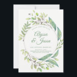 Reserve A Data Leafy Green | Salvar a data com fotos e nomes<br><div class="desc">Esta moda e na moda para salvar a data card contém uma moldura verde claro de aquarela e uma tipografia moderna,  em fundo branco. A parte de trás apresenta sua foto pessoal.</div>