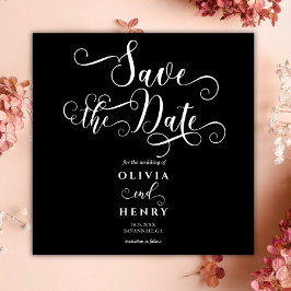 Reserve A Data Letra Caligráfica Romântica Casamento Gótico