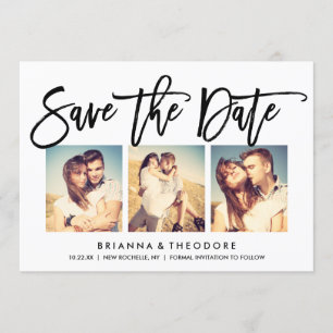 Reserve A Data Letra Chic Hand Lettered Save The Date Photo Colla