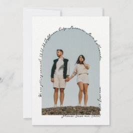 Reserve A Data Letra com manuscrito com alça simples preta e bran