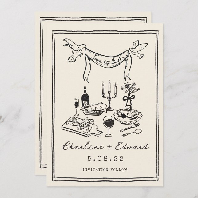 Reserve A Data Letra desenhada à mão funky Salve a data (Criador carregado)