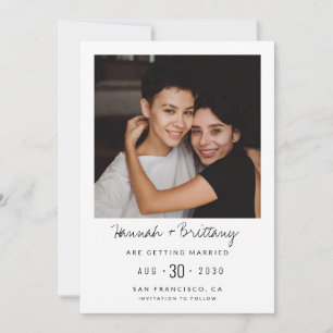 Reserve A Data LGBTQ Foto Moderna Salvar Data de Casamento