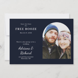 Reserve A Data Libertar Bebidas Engraçado Foto Casamento Salve A