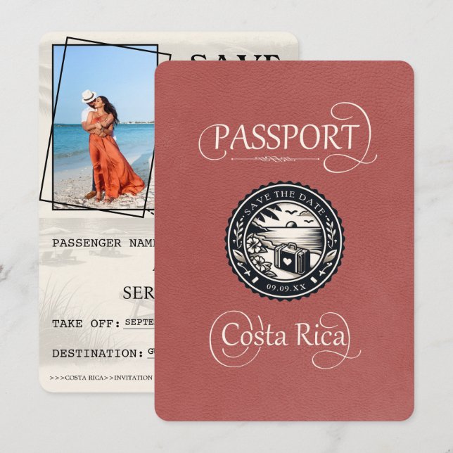 Reserve A Data Light Burgundy Passaporte Costa Rica (Frente/Verso)