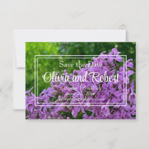 Reserve A Data Lilac floral roxo Elegante Guarde a Data