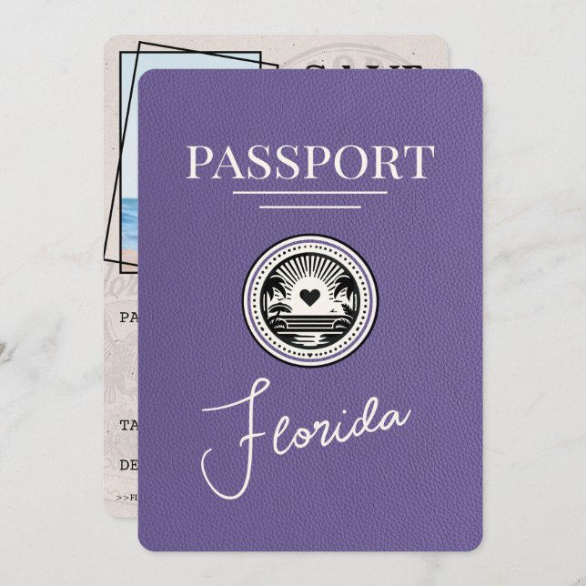 Reserve A Data Lilac Florida Passport Salvar a Data (Frente/Verso)