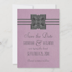 Reserve A Data Lilac Medallion Border Salve Date Invite