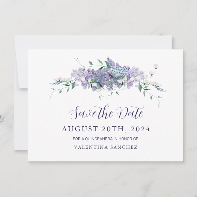 Reserve A Data Lilac Purple Floral Quinceanera (Frente)