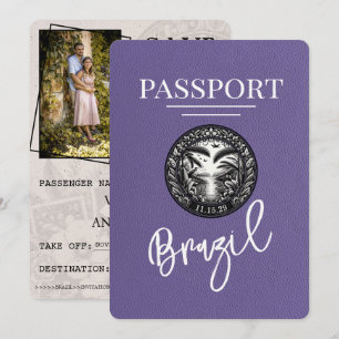 Reserve A Data Lilac Roxo Brasil Passaporte Salvar Data