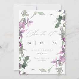 Reserve A Data Lilac Wildflower Foto De Casamento Salvar A Data