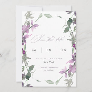 Reserve A Data Lilac Wildflower Foto De Casamento Salvar A Data