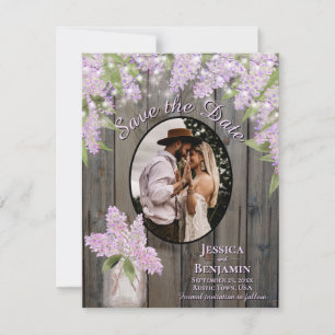 Reserve A Data Lilacs e luzes sobre Casamento Roxo de Madeira Cel