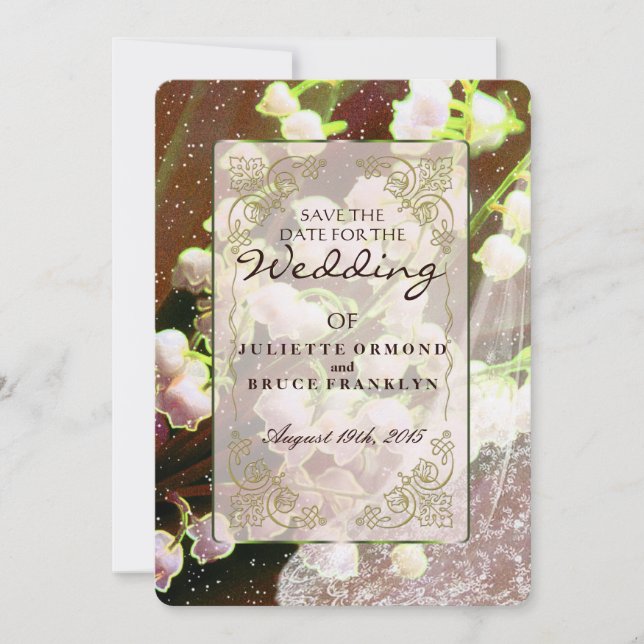 Reserve A Data Lily Of The Valley ~ Wedding Invitation Collection (Frente)