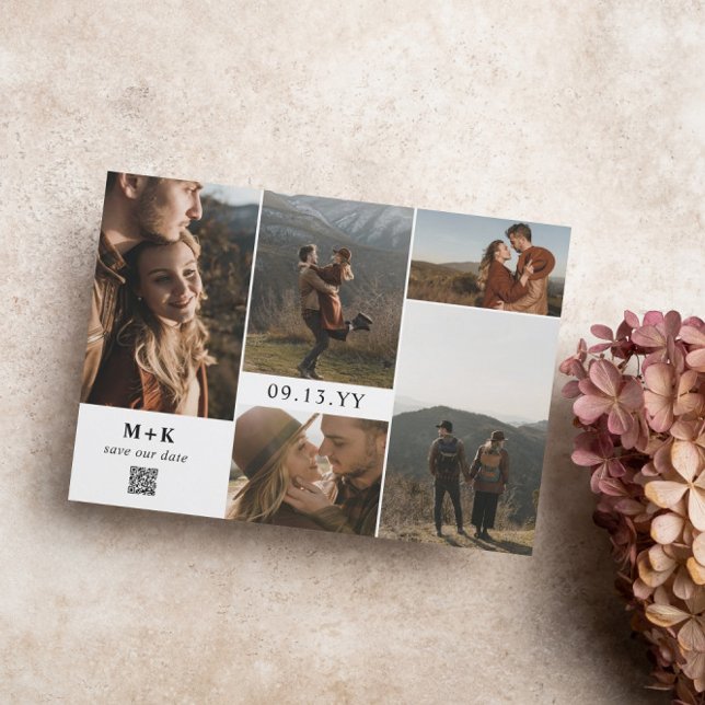 Reserve A Data Limpar Iniciais Modernos Código QR Fotografias Sal (Criador carregado)