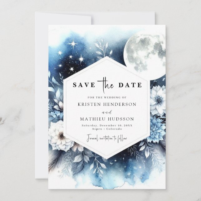 Reserve A Data Linda Casamento Whimsy Moonlit (Frente)
