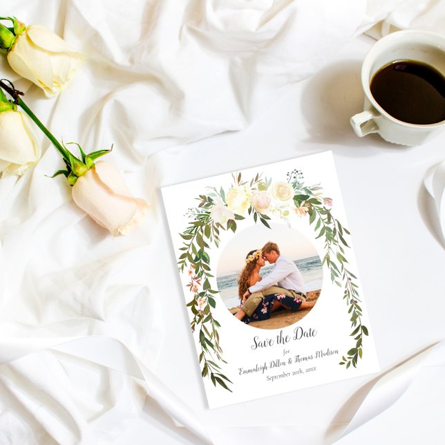 Reserve A Data Lindas Rosas Brancas Floral (Criador carregado)