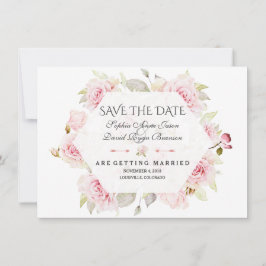 Reserve A Data Lindo Save the Date Floral Geométrico Rosa Casamen