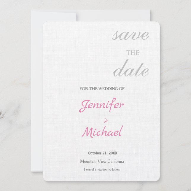 Reserve A Data Linen Wedding Professional Minimalist Modern Plain (Frente)