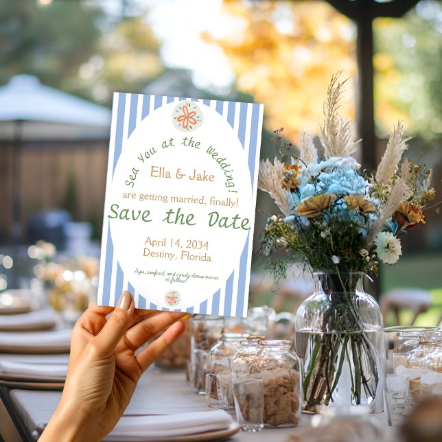 Reserve A Data Listras Azuis da Costa - Salve a Data (Criador carregado)