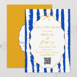 Reserve A Data Listras Caprichosas Casamento Pintado à Mão