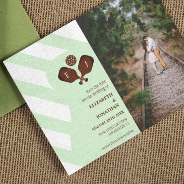 Reserve A Data Listras de Pickleball Elegante Casamento (Criador carregado)