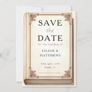 Reserve A Data Livro Antigo da Biblioteca Elegante Caligrafia Con