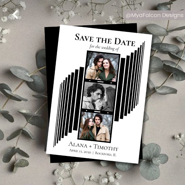 Reserve A Data Love in Frames Modern Photo Save the Date (Criador carregado)