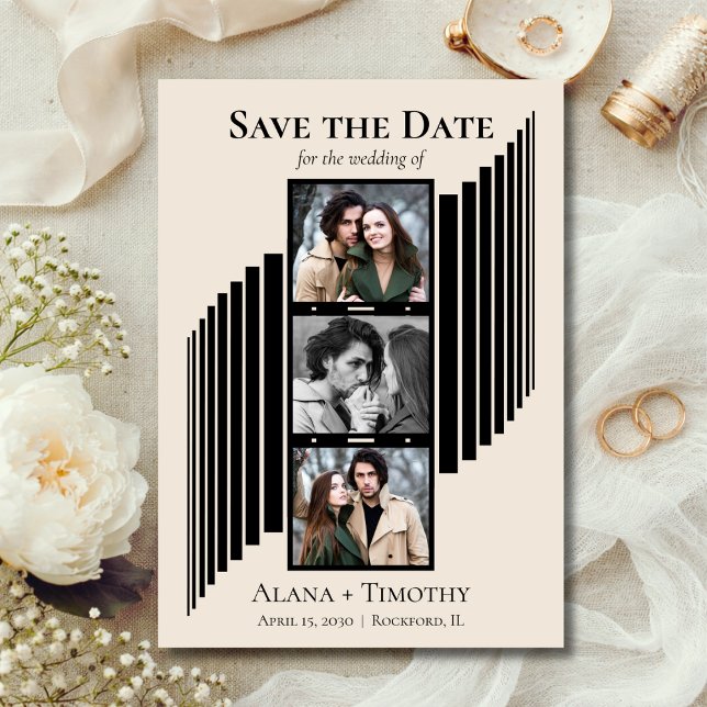 Reserve A Data Love in Frames Modern Photo Save the Date (Criador carregado)
