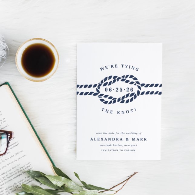 Reserve A Data Love Knot Save the Date Card (Criador carregado)