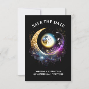 Reserve A Data Lua de cheio azul-estrelada, rosa-preto