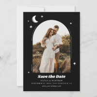 Lua e Estrelas Celestiais. Casamento de Foto Preta