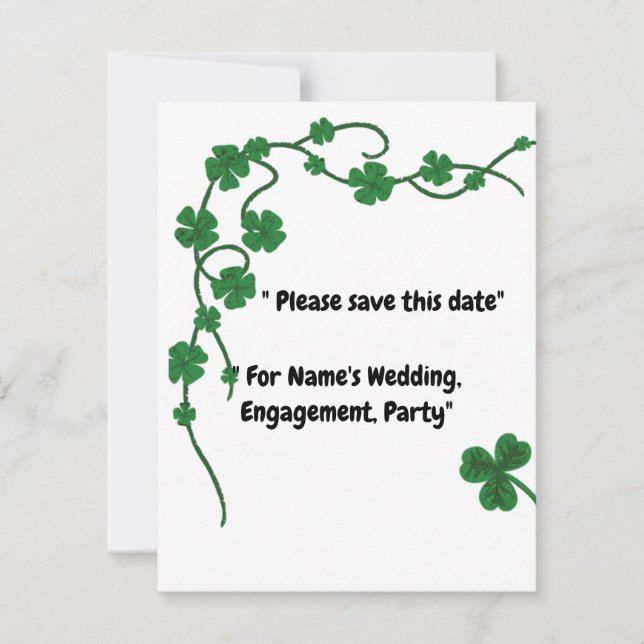 Reserve A Data "Lucky in Love - Custom Save the Date Card" (Frente)