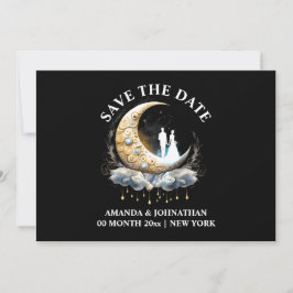 Reserve A Data Luna de ornamentado celestial, lua crescente, 5x7