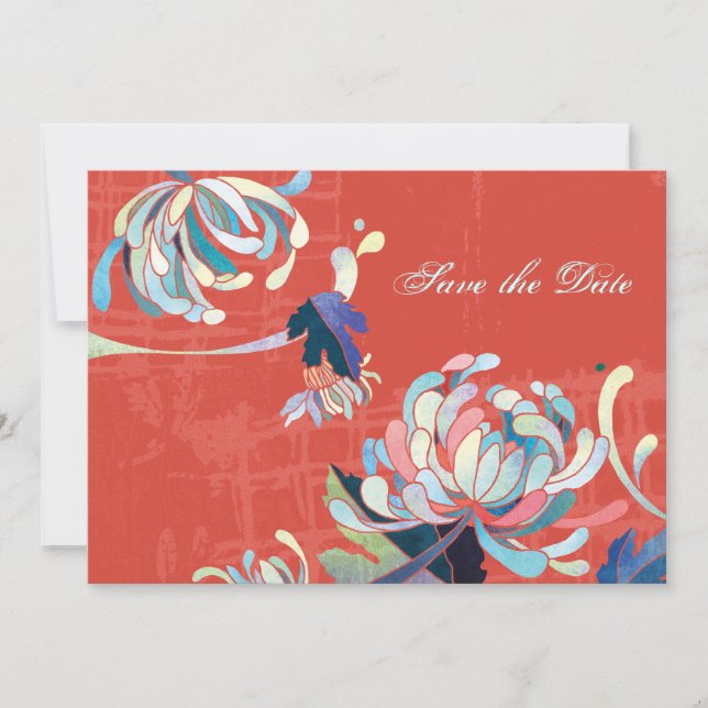 Reserve A Data Luxe Floral Red Wedding Salvar Data (Frente)