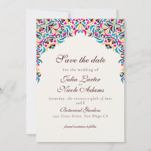 Reserve A Data Luxo Caprichoso Estilo Floral Marfim Fronteira Cas