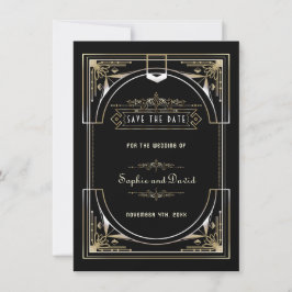 Reserve A Data Luxo Dourado Preto Grande Estilo Casamento dos Ano