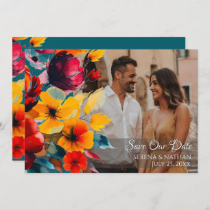 Reserve A Data Luxo em Bloom Photo Save The Date Card