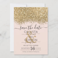 Luxo Moderno Dourado Rosa Brilho Confete Casamento